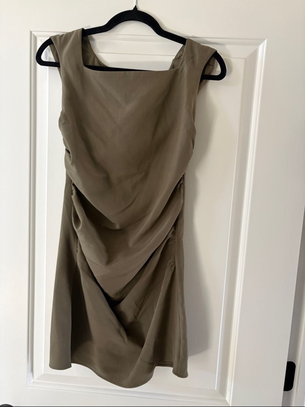 H&M Olive Green Draped Mini Dress
